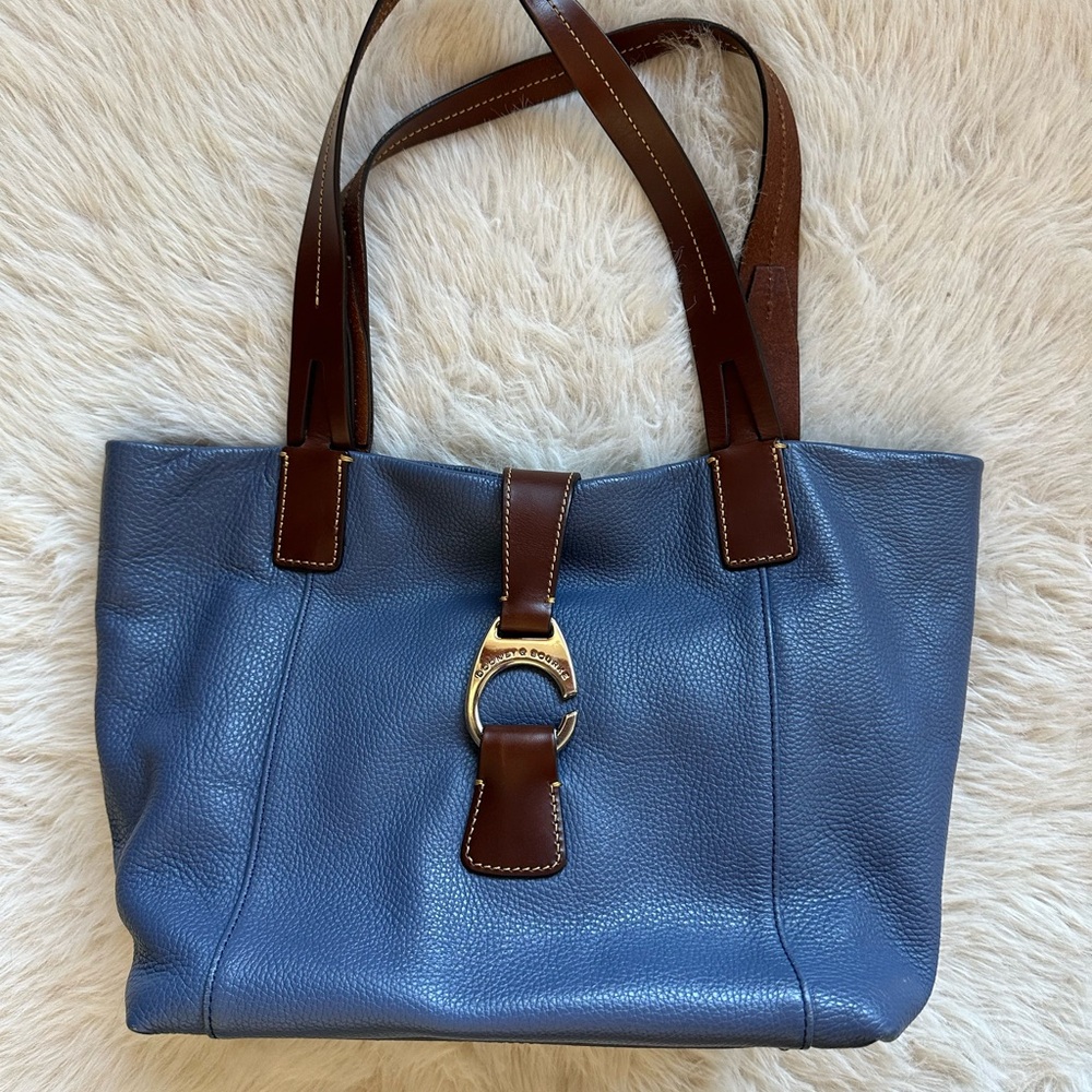Dooney & Bourke Blue and Brown Leather Tote shoulder bag